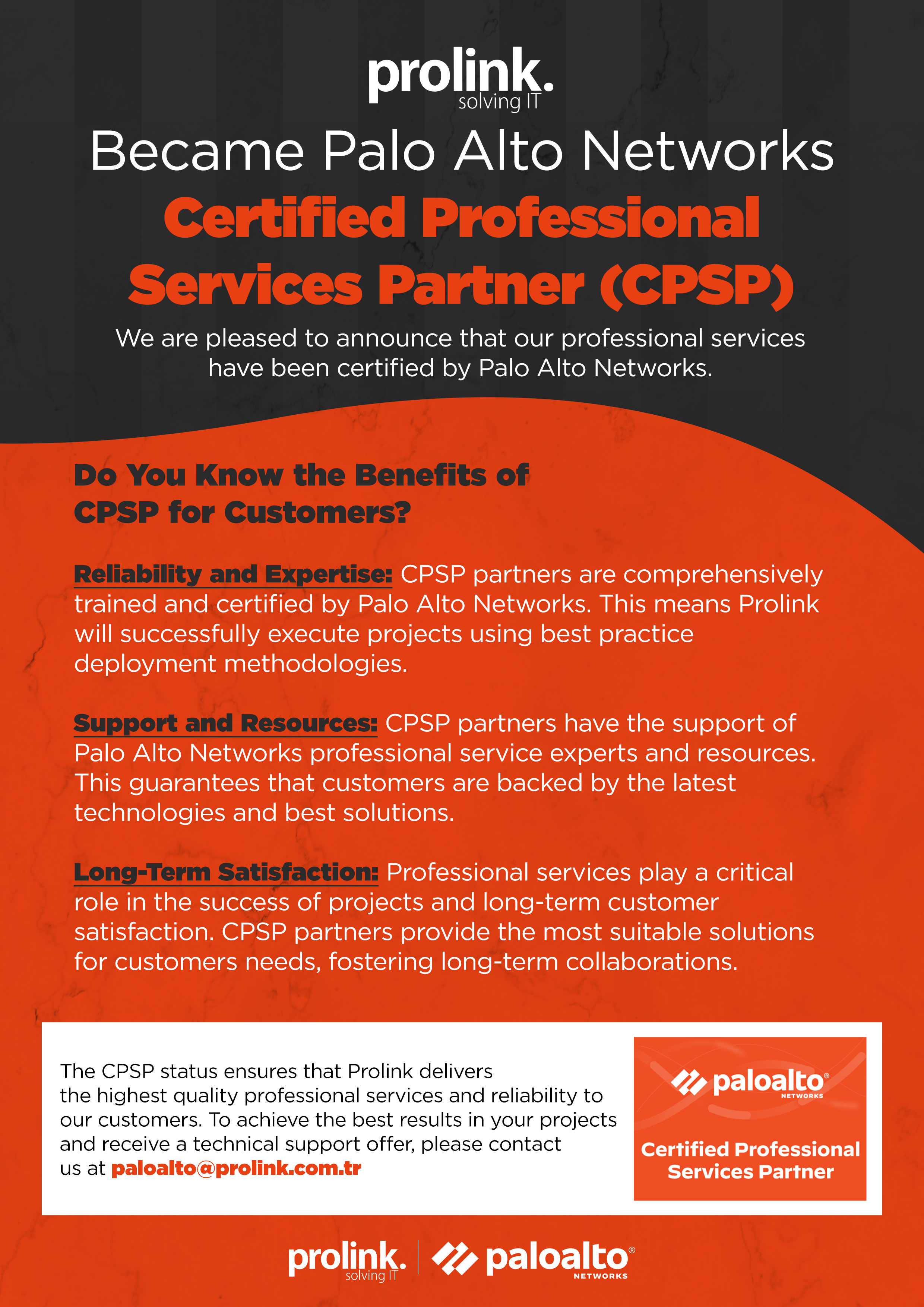 Prolink Became Palo Alto Networks Certified Professional Services Partner